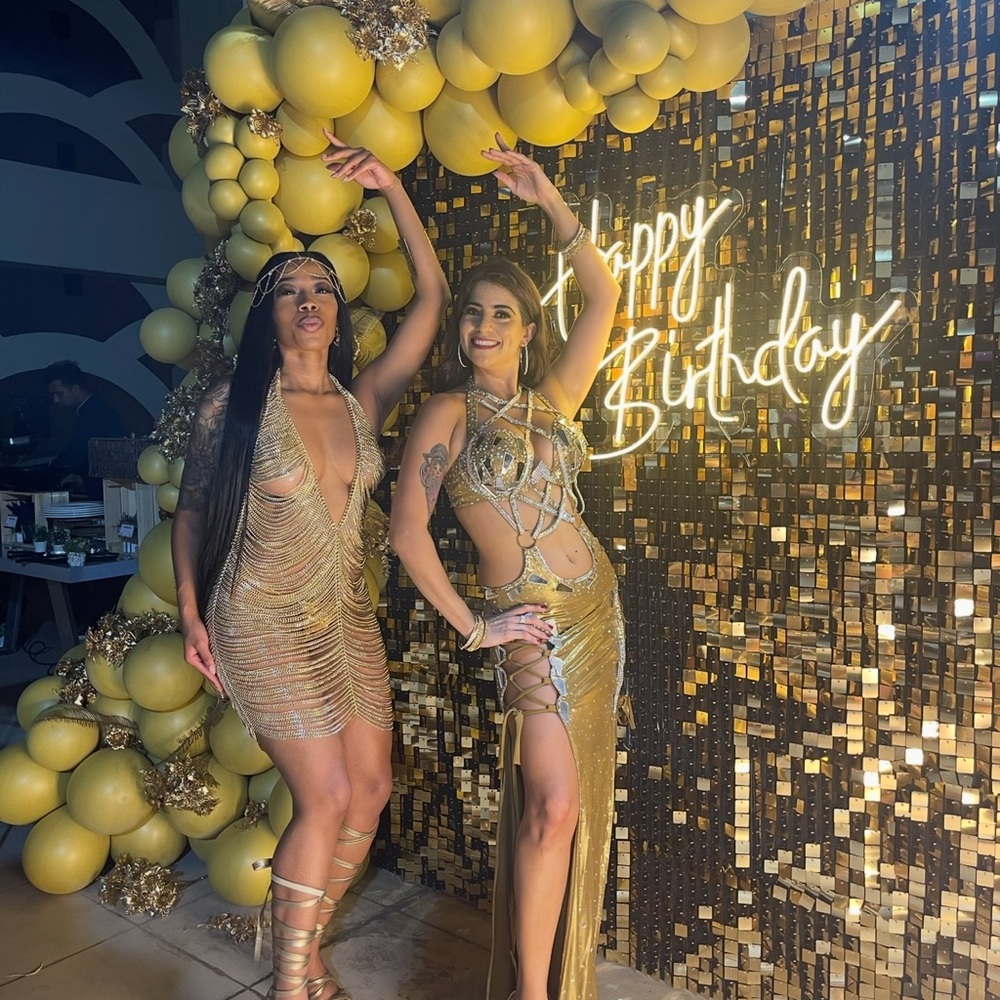Gold Chain Mini Dress - Picture 4 of 6
